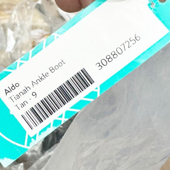 Aldo Leather Upper Tianah Ankle Modern Bootie Block Heel Tan Size 9 NWT - Picture 7 of 9